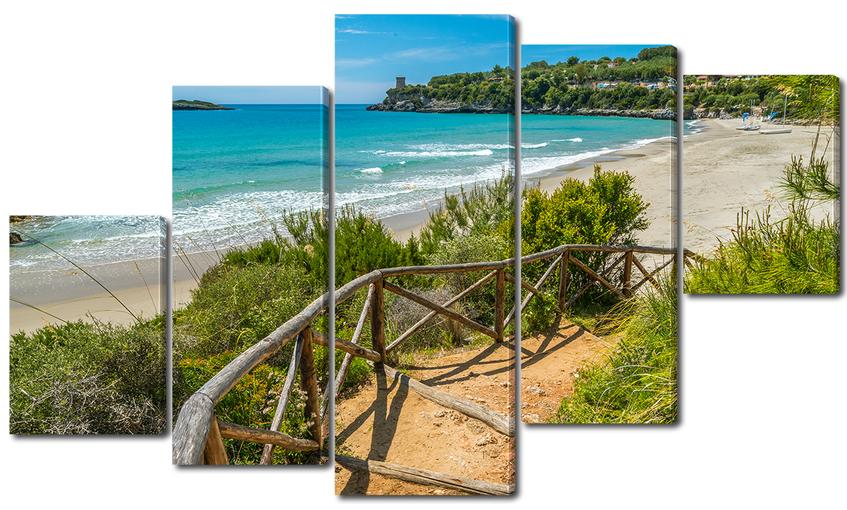 

Модульная картина Interno Эко кожа Спуск к морю 108х60см