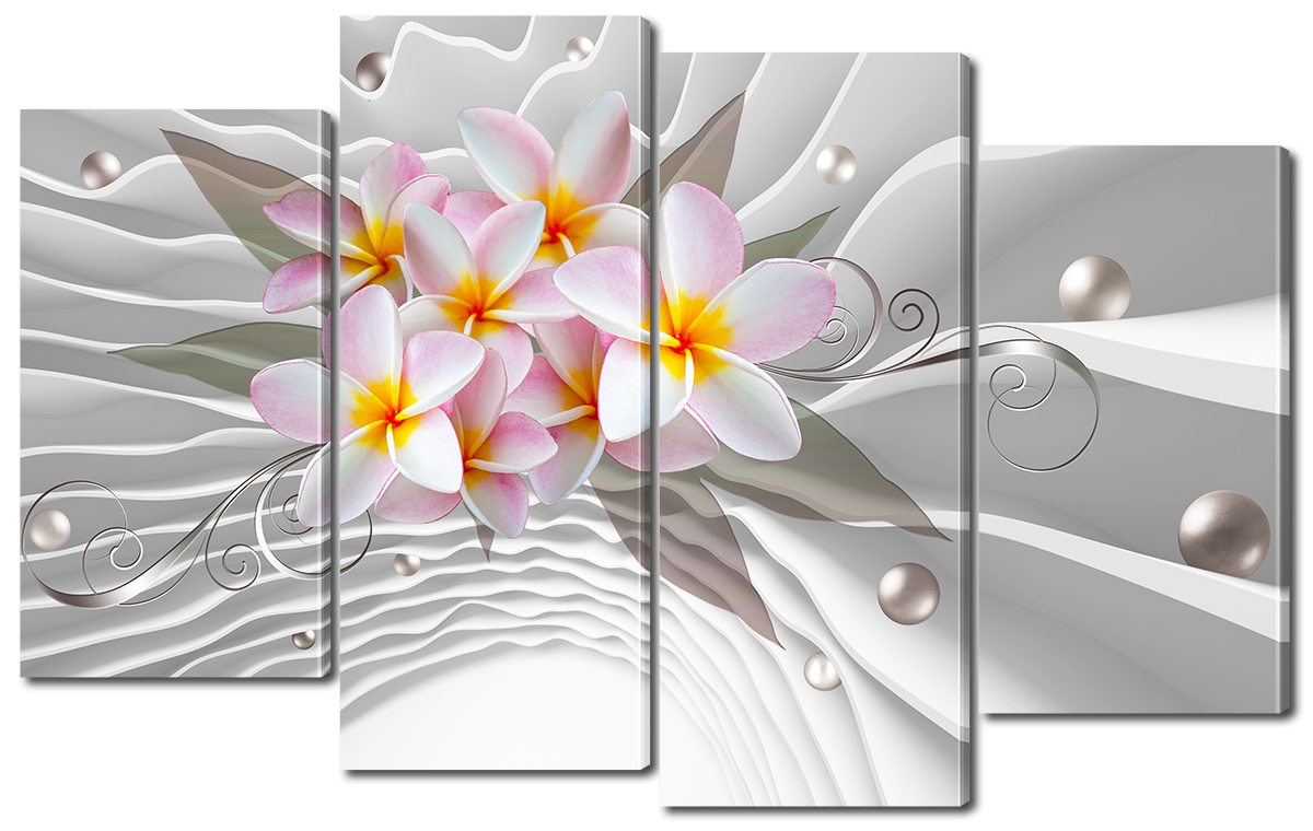 

Модульная картина Interno Эко кожа Плюмерия и жемчуга 114х69см (A1388М)