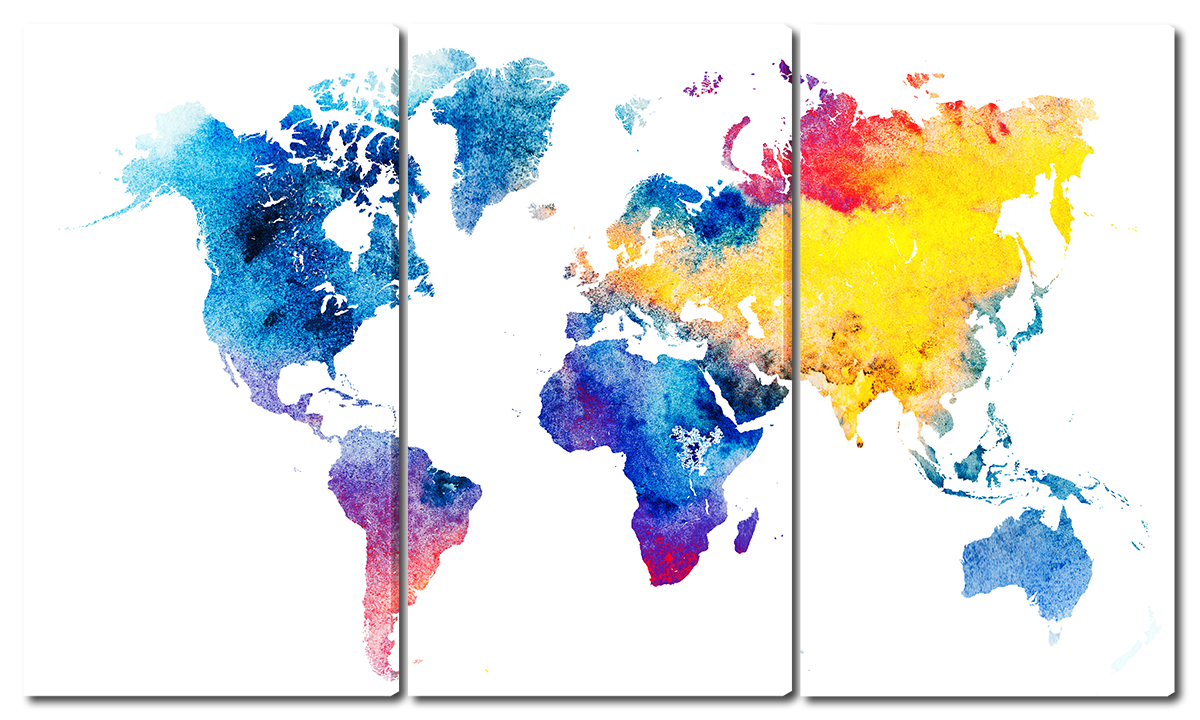 

Модульная картина Interno Холст Художественная карта мира 124х70см