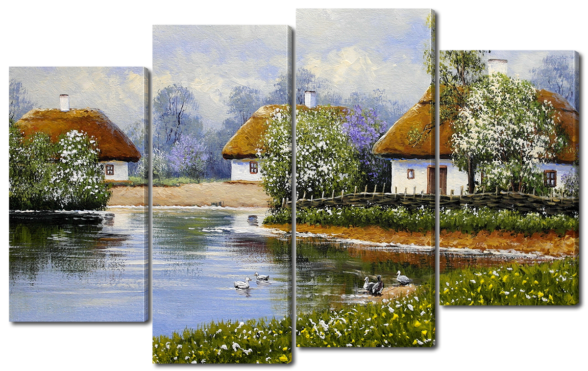 

Модульная картина Interno Эко кожа Деревенский пейзаж 166x120см