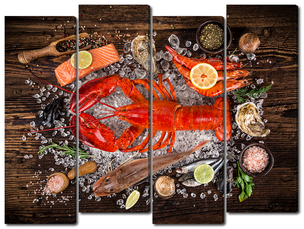 

Модульная картина Interno Холст Морепродукты 94х69см