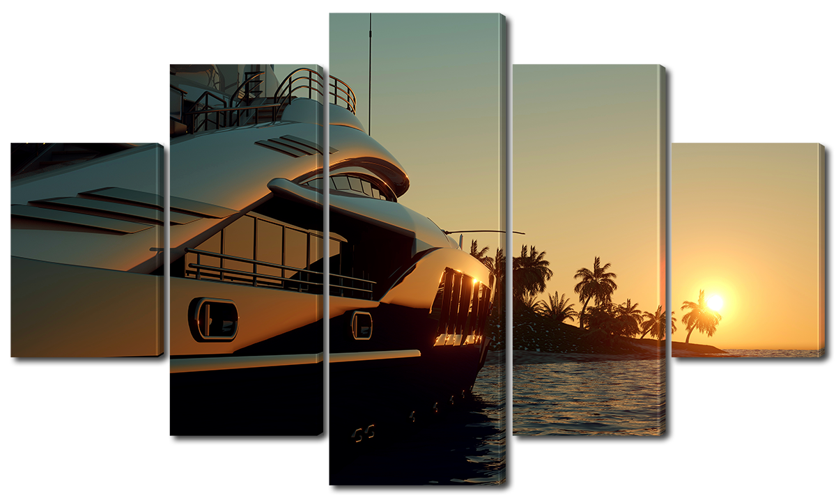 

Модульная картина Interno Эко кожа Яхта на закате 108х60см