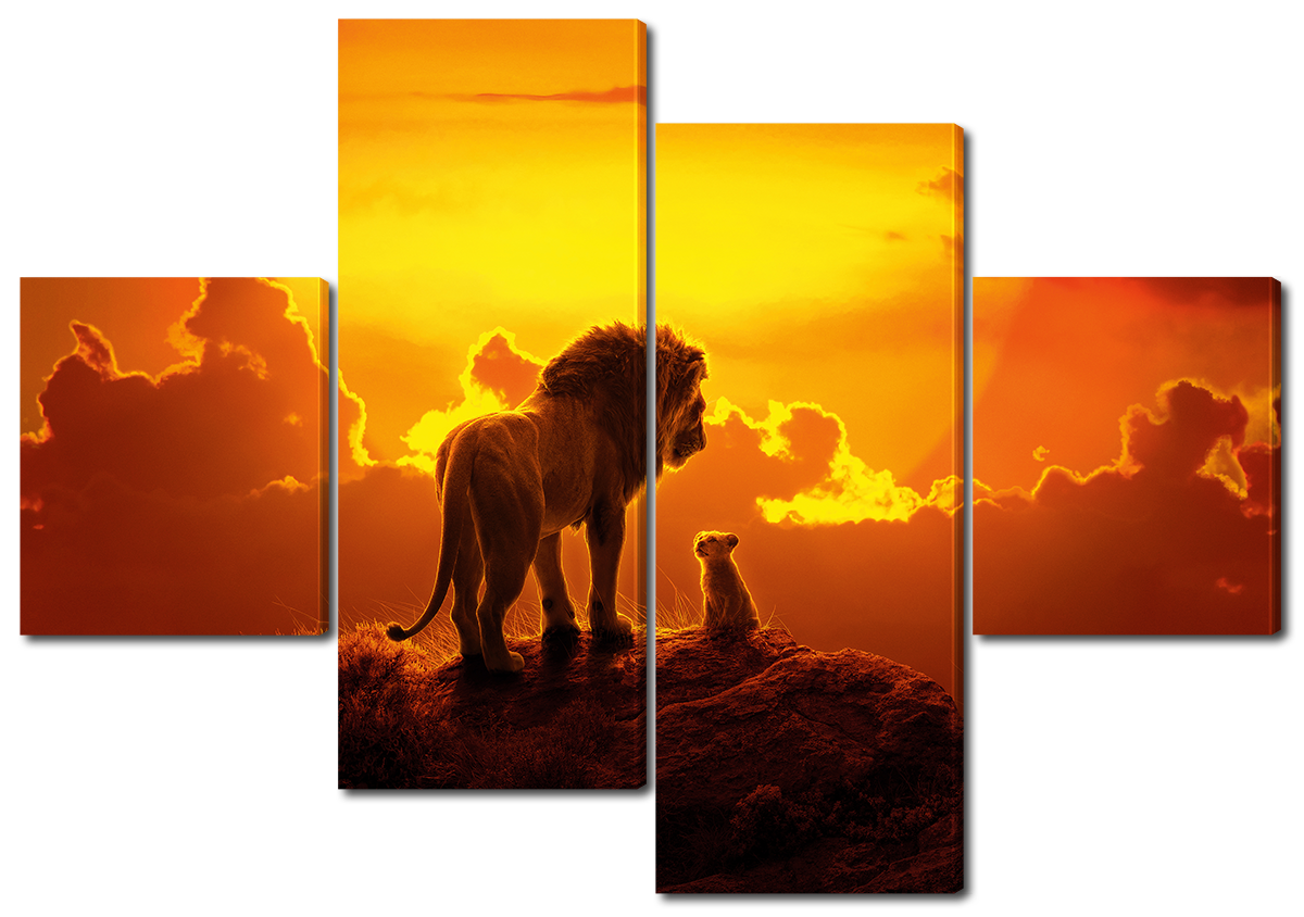 

Модульная картина Interno Эко кожа Король лев, начало 166х114см