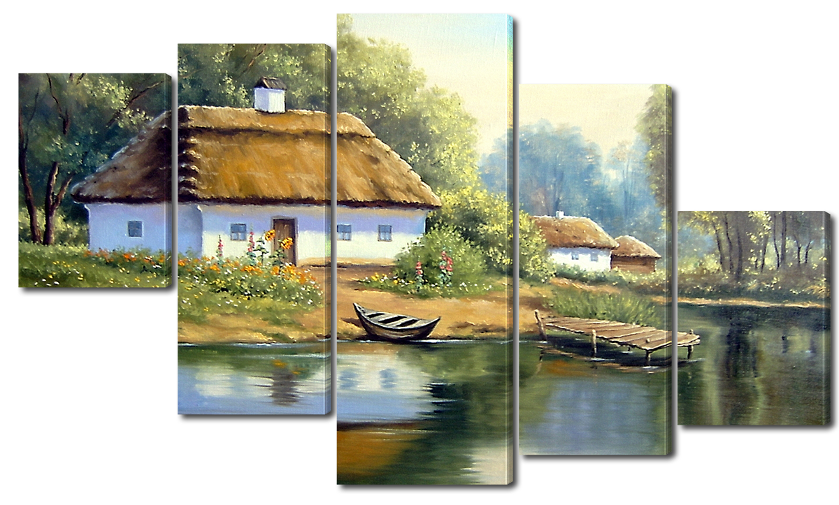 

Модульная картина Interno Холст Деревенский дом, акварель 158х90см