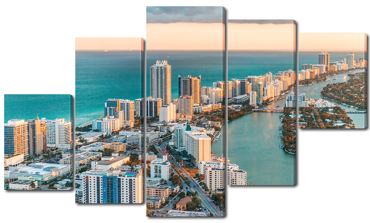 

Модульная картина Interno Эко кожа Майами горизонт 142х80см