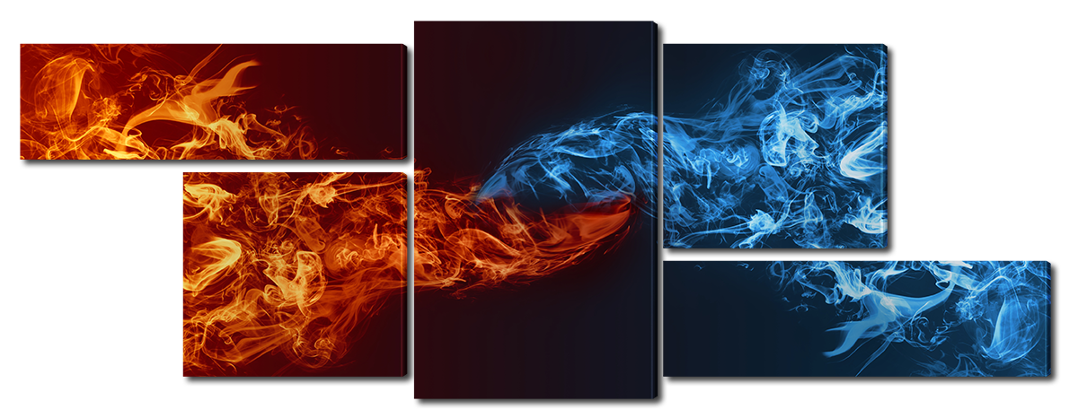 

Модульная картина Interno Холст Вода и пламя 267х100см