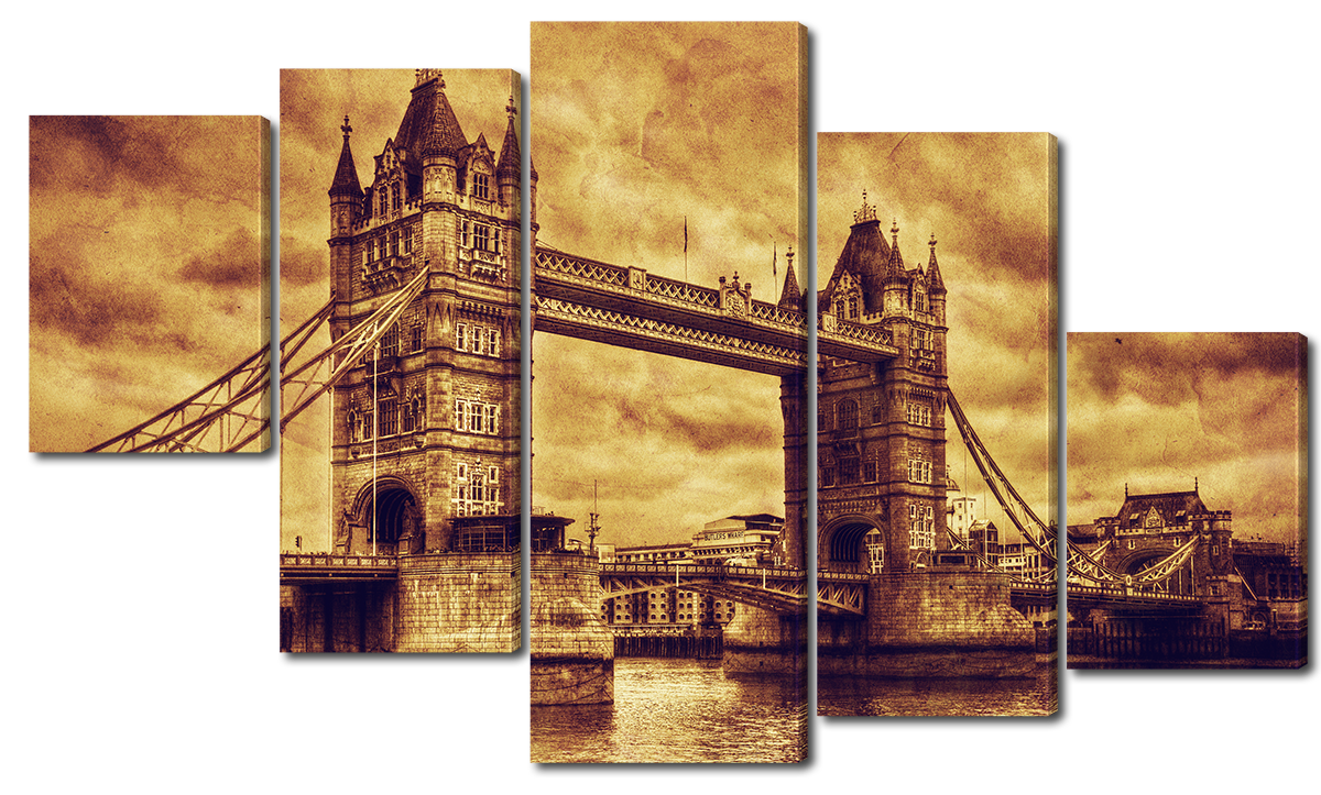 

Модульная картина Interno Холст Тауэрский мост, ретро 108х60см