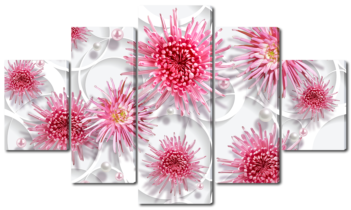 

Модульная картина Interno Холст Хризантема абстракция 142х80см