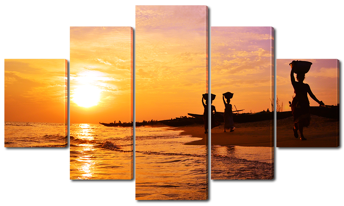 

Модульная картина Interno Холст Закат на побережье Индии 142х80см