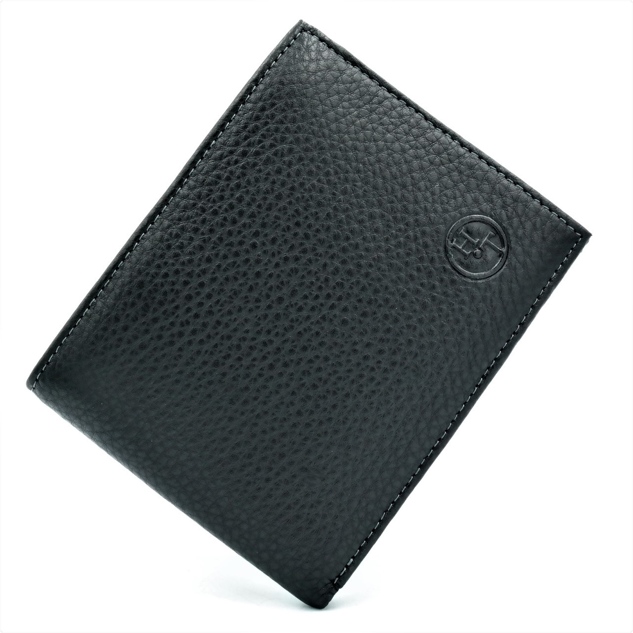 

Мужской кожаный кошелёк H.T.Leather чёрного цвета 9,5 х 11,5 х 2,5 см