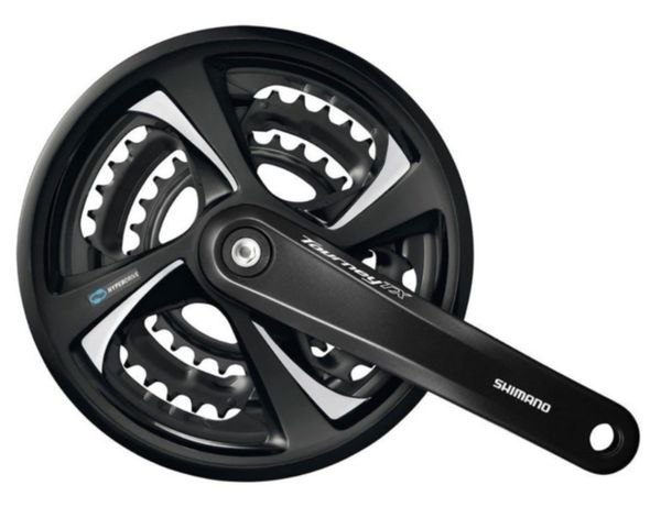 

Шатуны Shimano FC-TX801, 170 мм, 48X38X28 защита звезд, черные