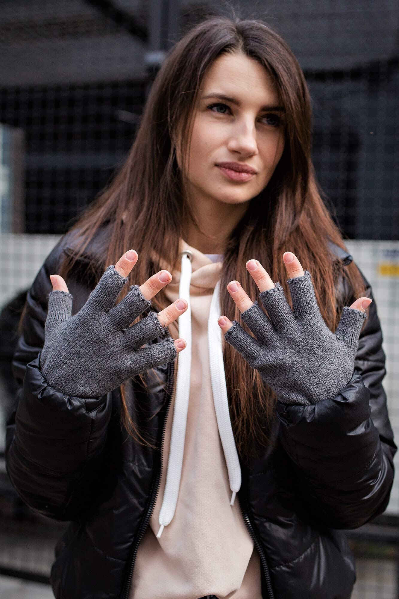 

Перчатки Without Finger Woman Gray