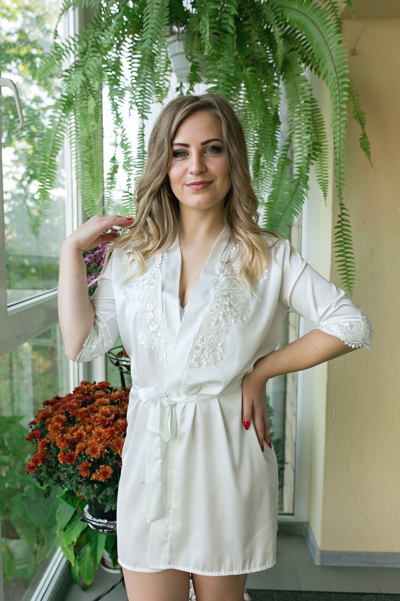 

Будуарный халат AdalineBride Andrea XXL (52-54) айвори 20-38