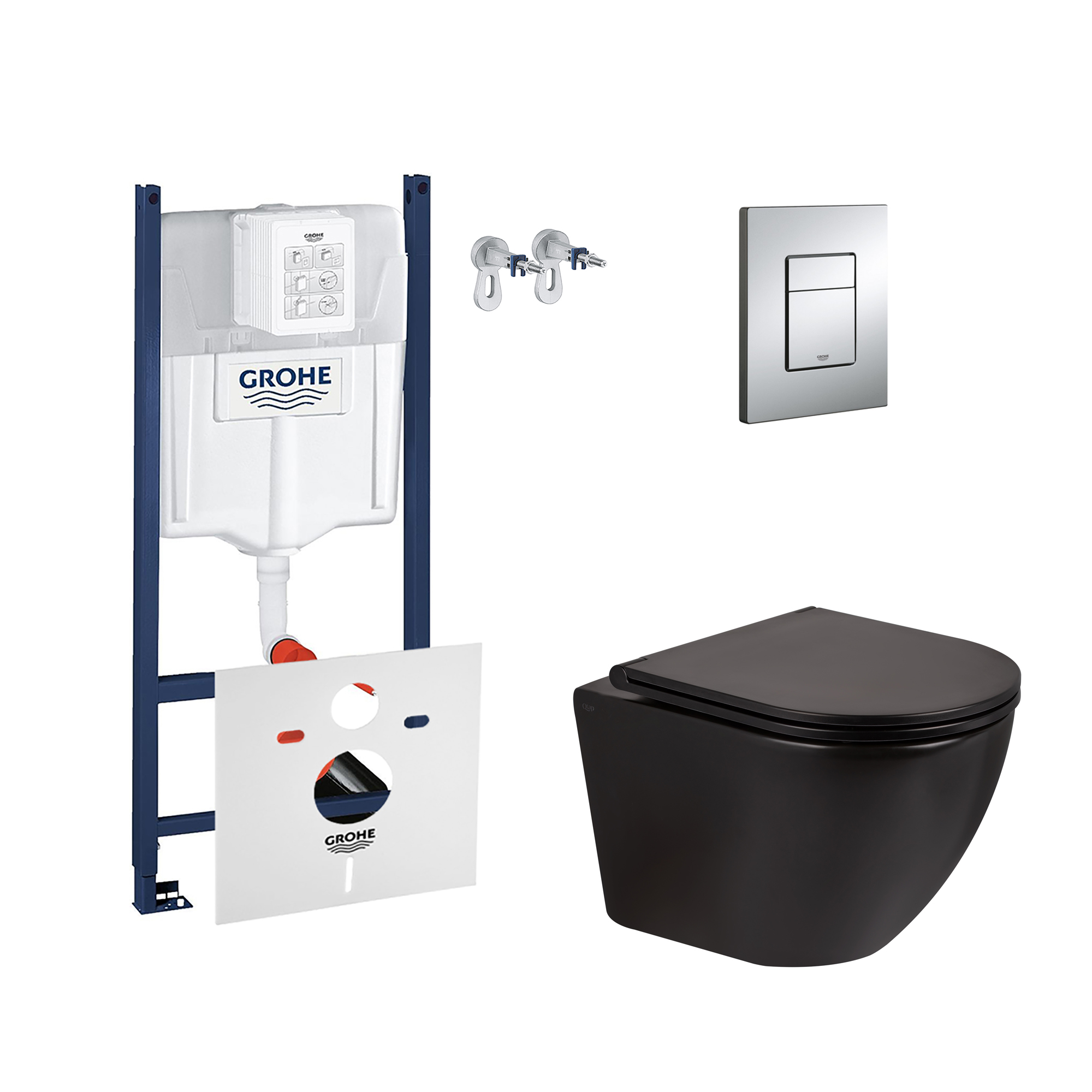 

Набор инсталляция 4 в 1 Grohe Rapid SL 3884000G + унитаз с сиденьем Qtap Robin QT1333046ERMB