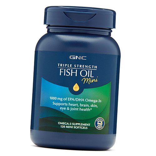 

Рыбий Жир Тройной силы, Triple Strength Fish Oil Mini, GNC 120гелкапс (67120012)