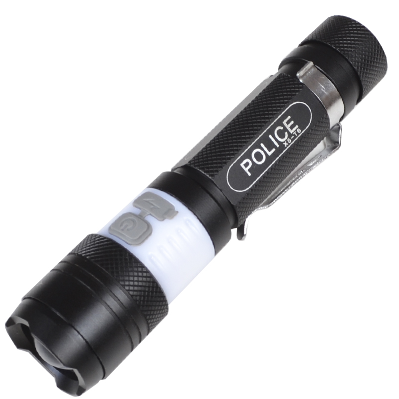 

Фонарь фокусируемый Bailong X5 (Cree XM-L T6 + RED LED, 500 люмен, 6 режимов, 1х18650, USB), комплект