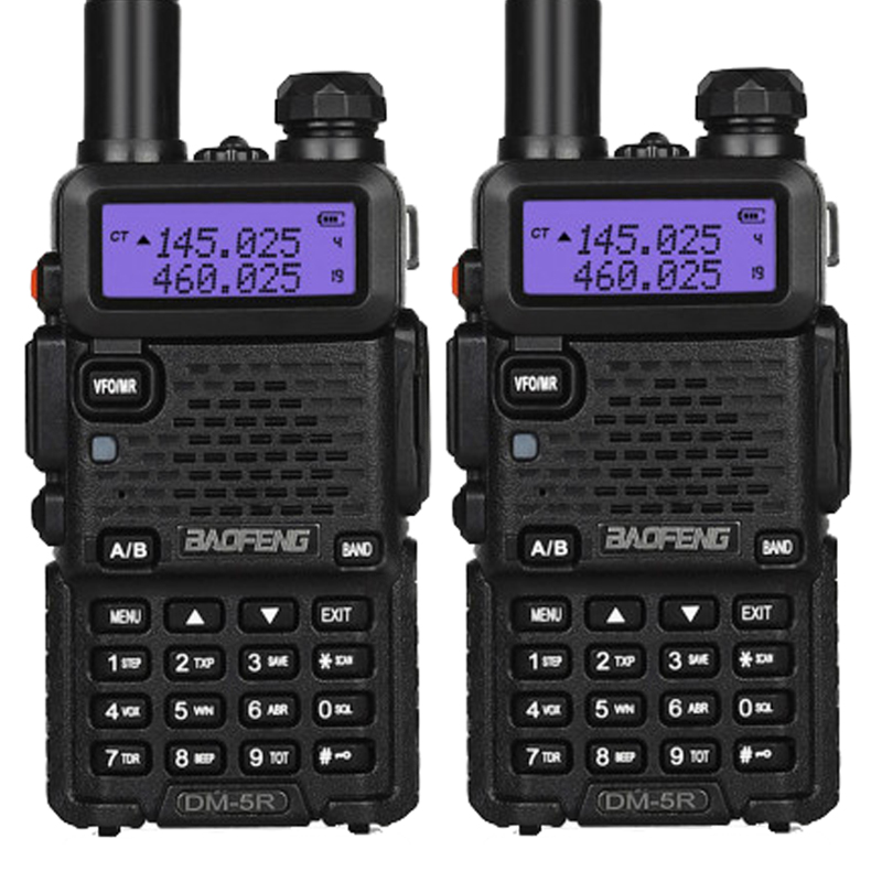 

Рация Baofeng DM-5R Urban (5W, VHF,UHF, 136-174, 400-480MHz, до 16км, 512 канал., АКБ), 2шт, черная