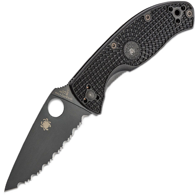 

Нож складной Spyderco Tenacious серрейтор (длина: 197мм, лезвие: 86мм, черное), черный FRN