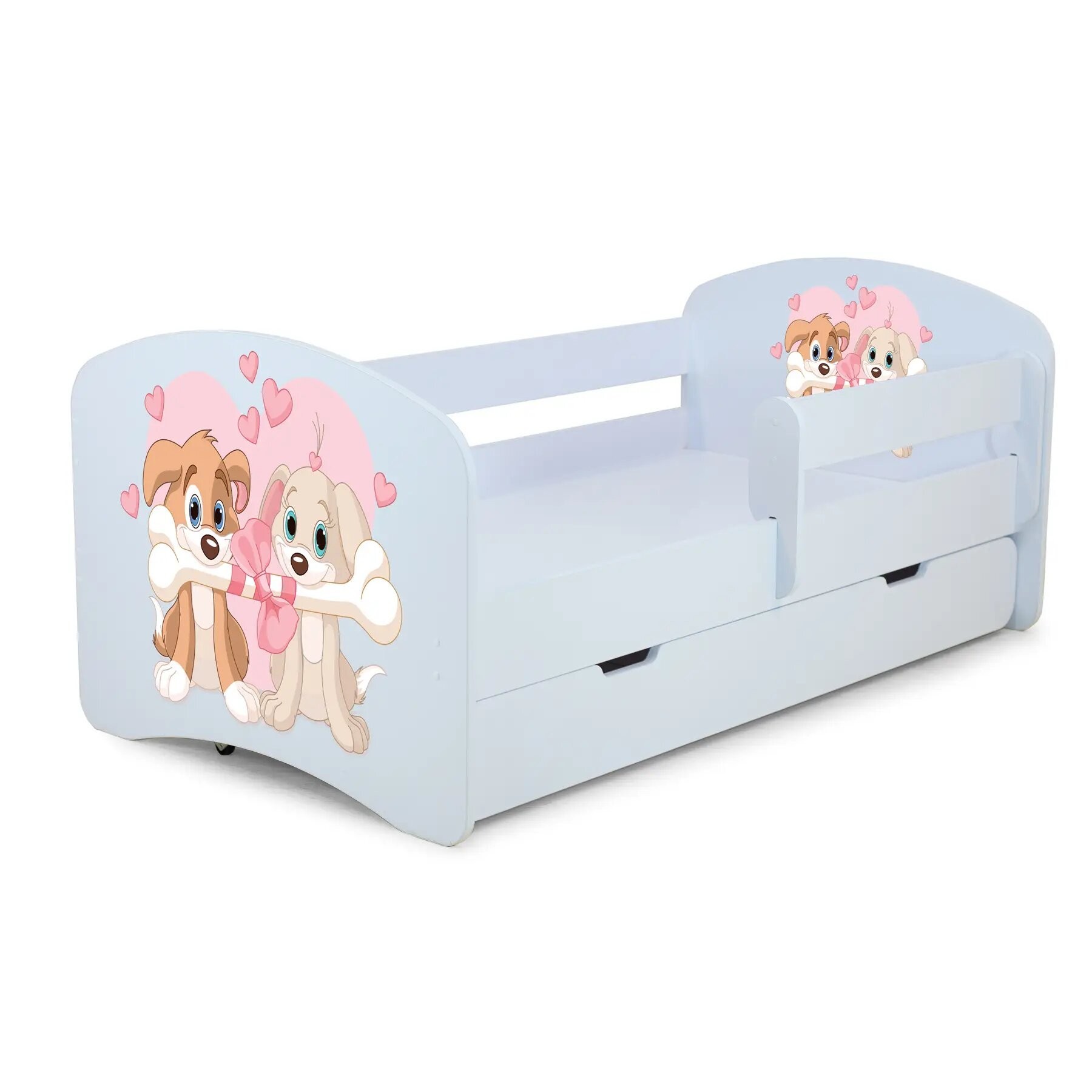 Детская кровать Pondi Лакки Белая с рисунком Собачки 190x80 см