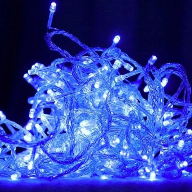 

Xmas Нить 100 LED СИНИЙ гирлянда (прозрачный провод, 8.5 метров)