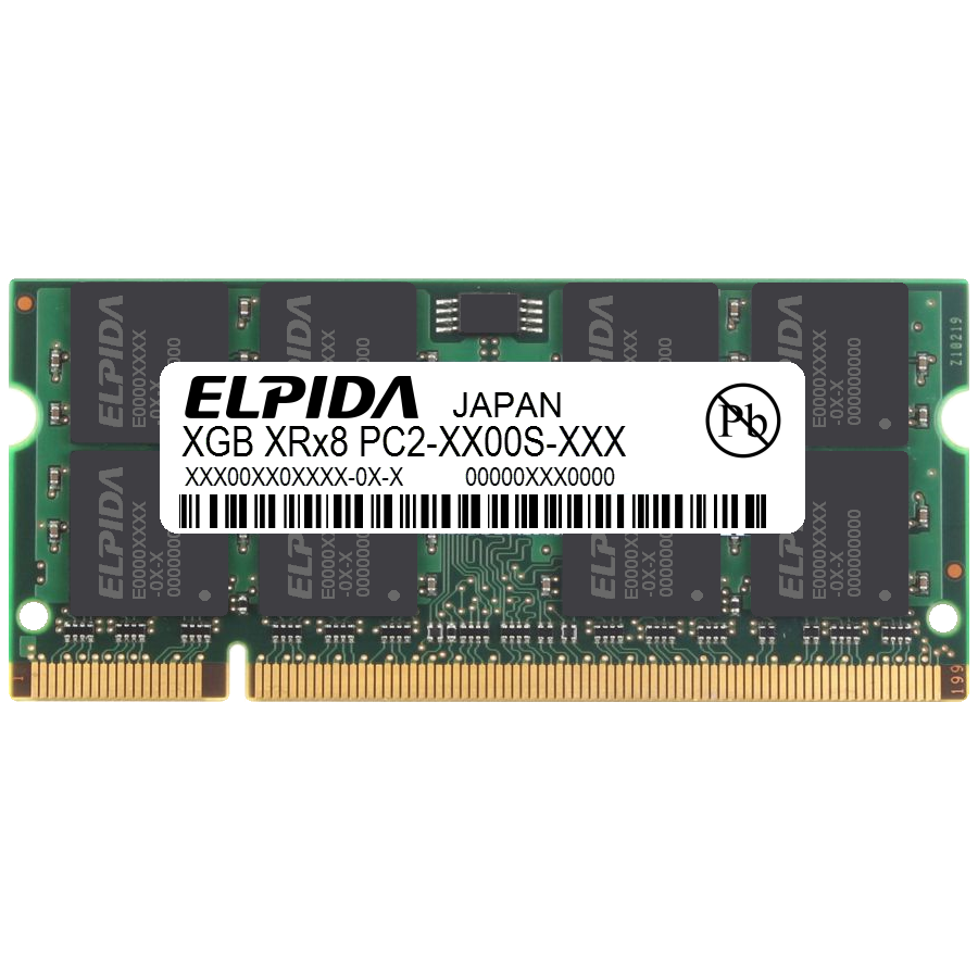 

Оперативна пам'ять Elpida SODIMM DDR2 2Gb 800MHz PC2-6400 (EBE21UE8AFSA-8G-F)