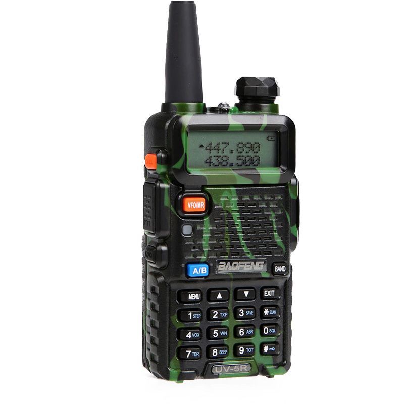 

Рация Baofeng UV-5R (5W, VHF/UHF, 136-174 MHz/400-470 MHz, до 5 км, 128 каналов, АКБ), камуфляжная