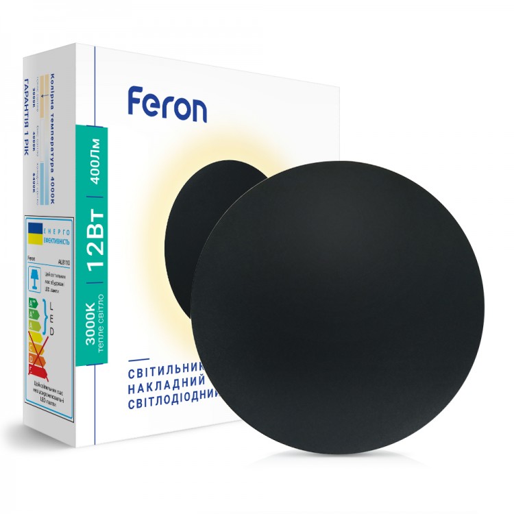 

Настенный накладной светодиодный светильник Feron AL8110 черный (40173)