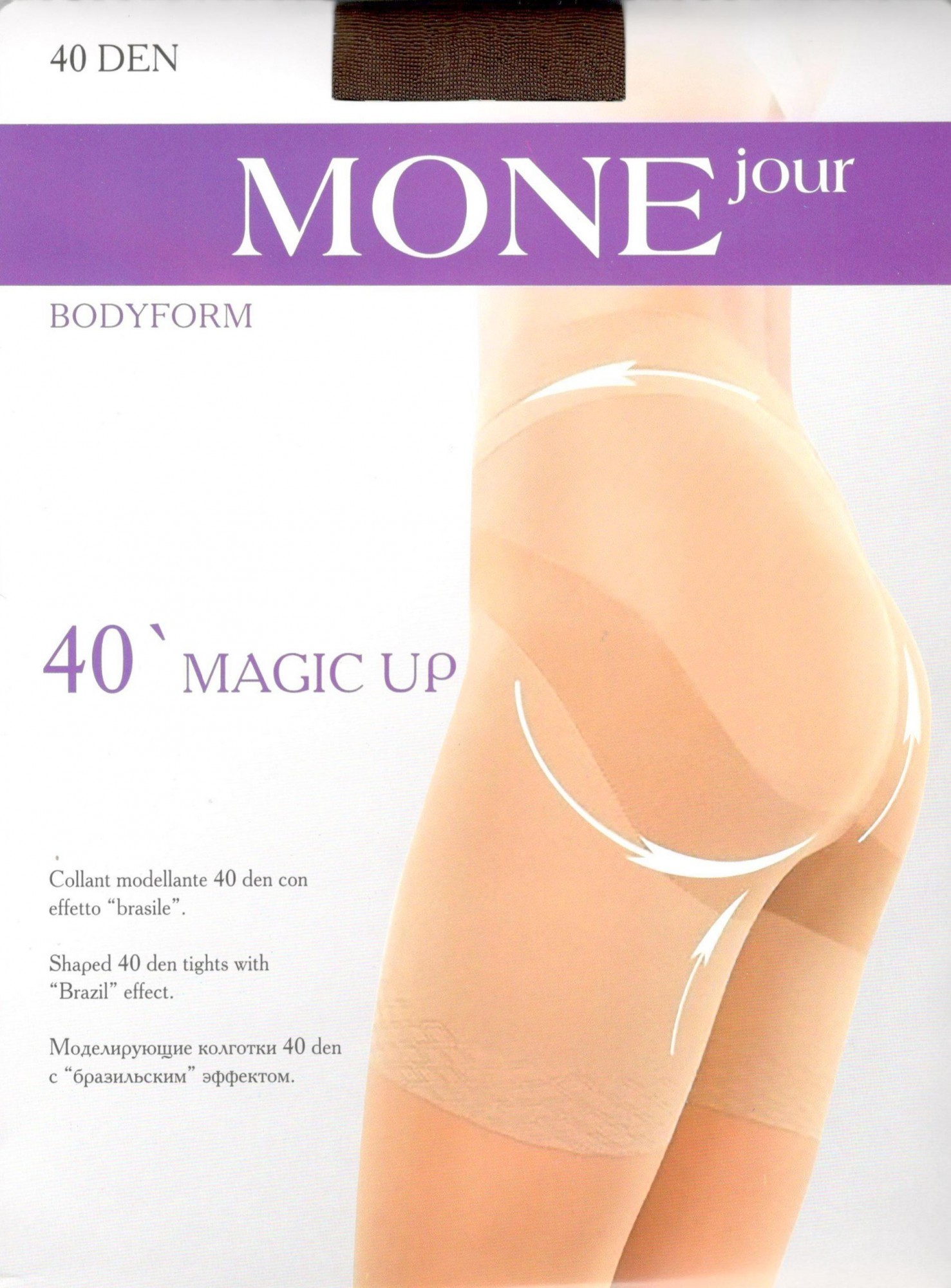 

Колготки женские MONEjour 40 DEN MAGIC UP -L капучино, Колготки женские MONEjour 40 DEN MAGIC UP 4-L капучино