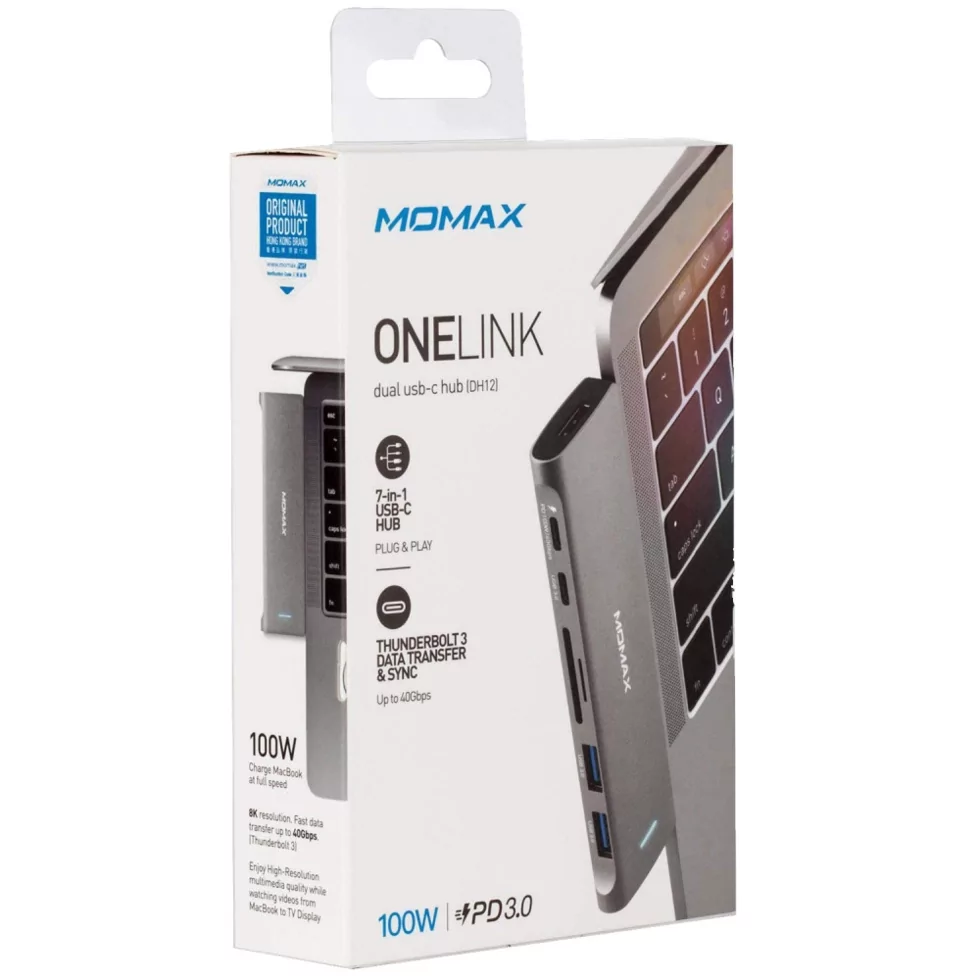 

Переходник Momax ONELINK 7-in-1 Dual USB-C Hub