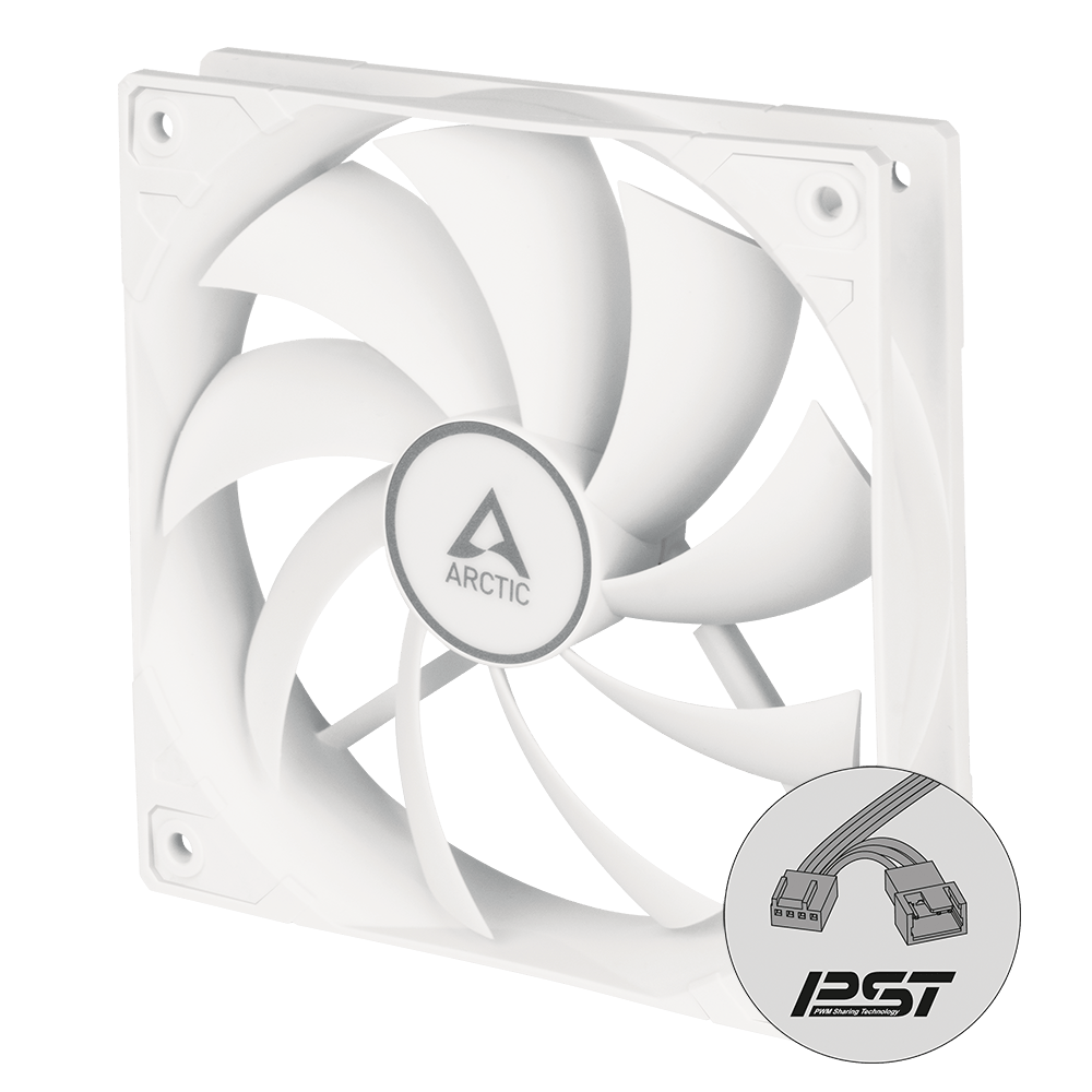 

Кулер для Корпуса Arctic F12 PWM PST (ACFAN00198A), 120х120х25мм, 30дба, 200 - 1350 об/мин, 4Pin PWM(белый)
