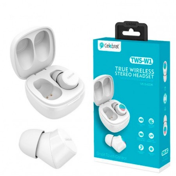

Беспроводные Наушники Bluetooth Celebrat W1 — White