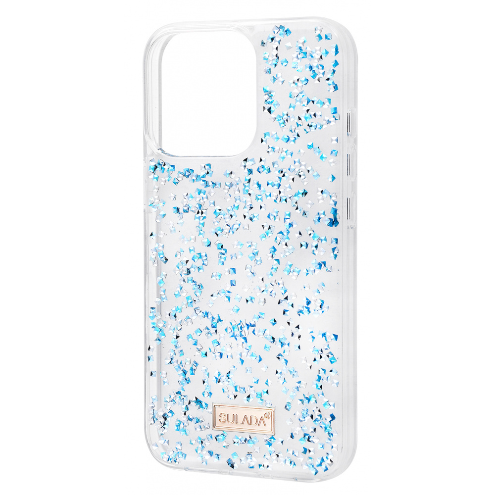 

Чехол с камнями и блёстками SULADA Color Diamond iPhone 13 Pro blue Синий