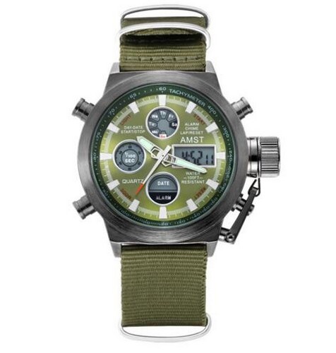 

Наручные часы AMST 3003 Black-Green Green Wristband