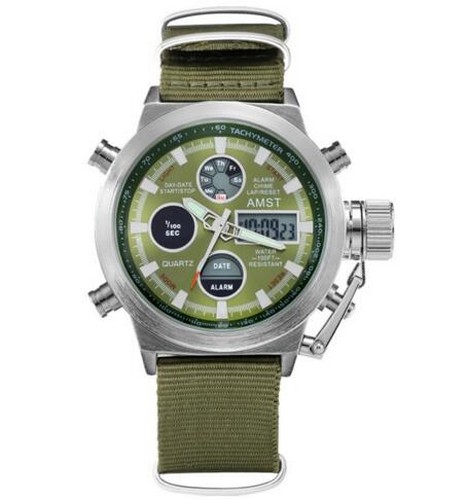 

Наручные часы AMST 3003 Silver-Green Green Wristband