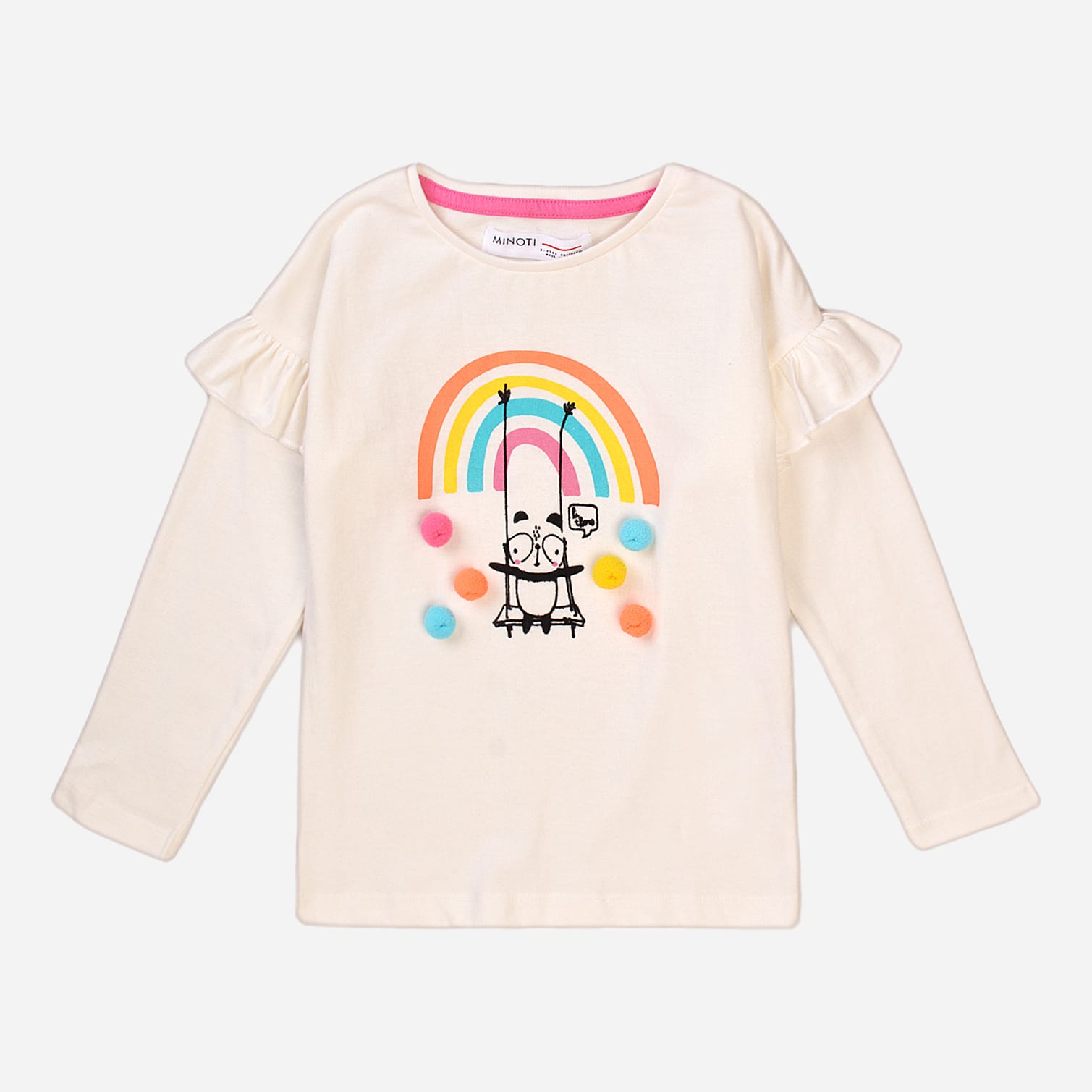 

Лонгслив Minoti Pom 4 33855KID 86-92 см Белый