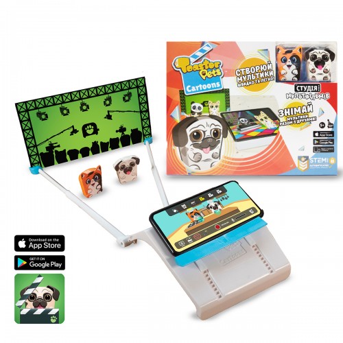 

Игровой набор для анимационного творчества TOASTER PETS – СТУДИЯ МУЛЬТФИЛЬМОВ (2 фиг., студия) (1000)