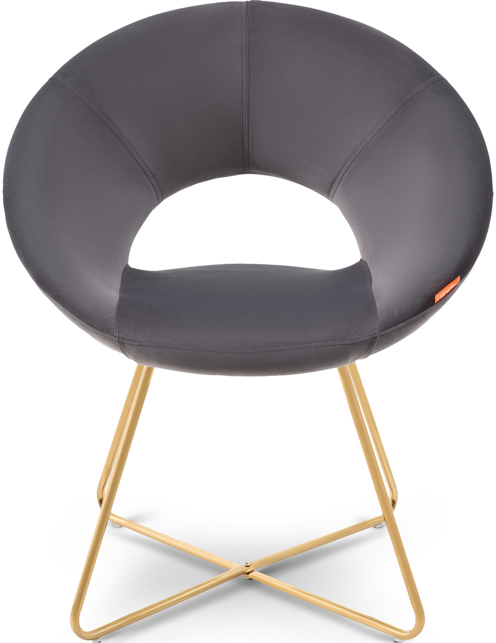 

Стул обеденный бархатный серый Carveli BAGEL smoky quartz