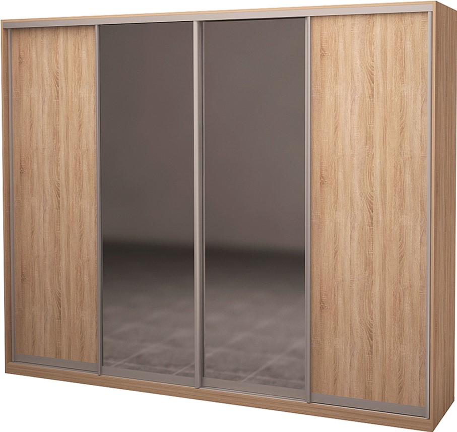 

Шкаф-купе четырехдверный Roko 238.4x242x60 см ДСП + Зеркало Дуб сонома