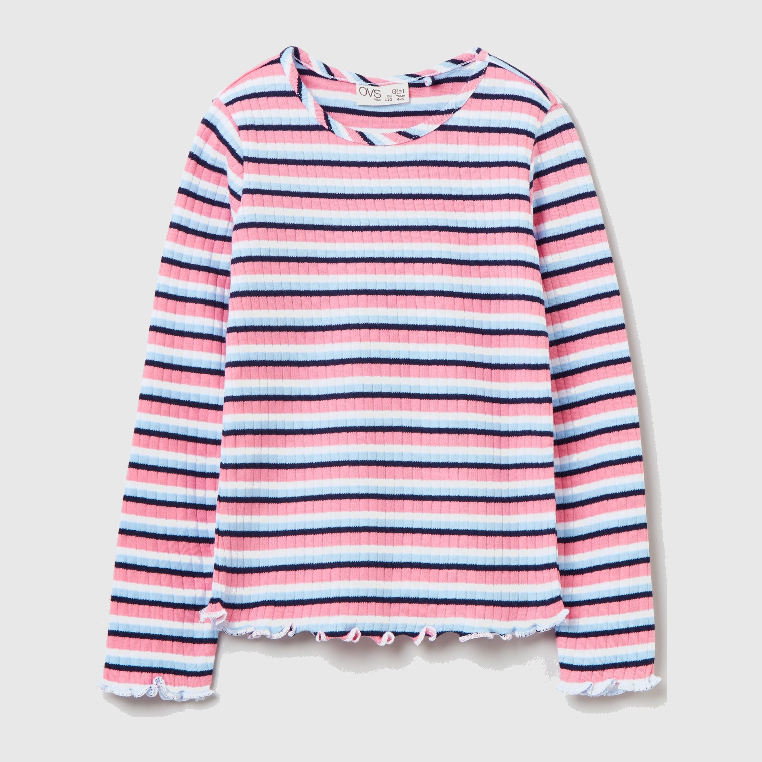 

Футболка с длинными рукавами OVS 1294771 134 см Multicolour Striped