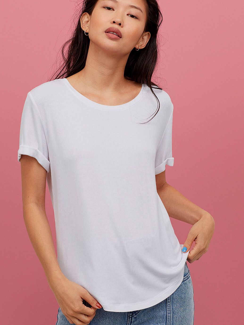 

Футболка H&M 554598b23  Белая, Футболка H&M 554598b23 L Белая