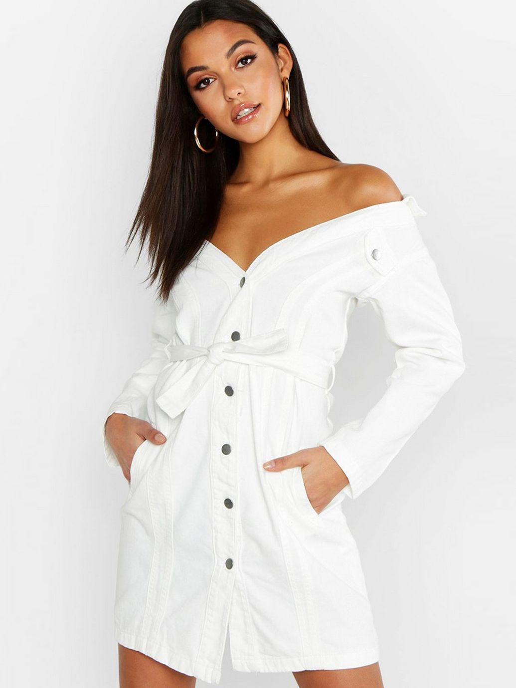 

Платье Boohoo tzz95279b35 36 Белое
