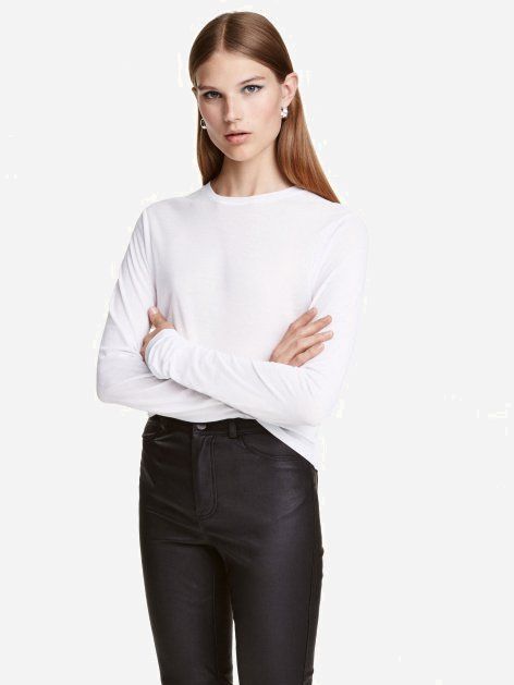 

Лонгслив H&M 4501544b35 38 Белый