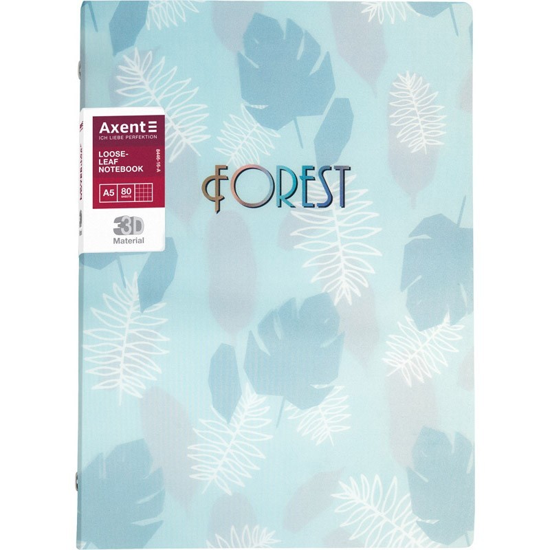

AXENT Блокнот А5 80л 3D пластик смен. блок Forest бирюза 8446-16-A
