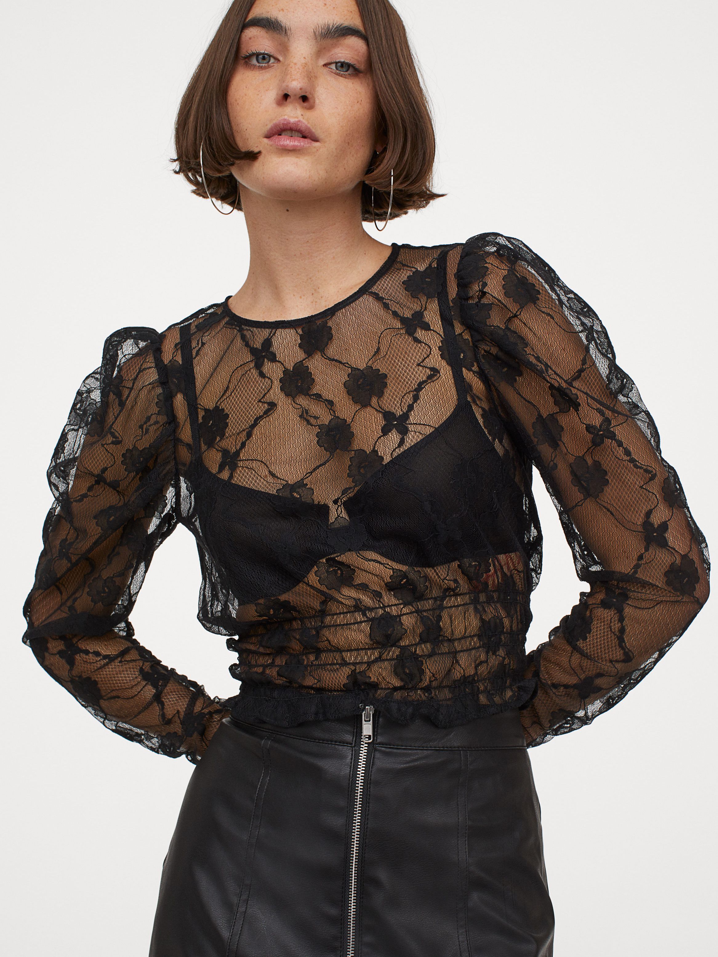 

Блузка H&M 888455001b24  Черная, Блузка H&M 888455001b24 36 Черная