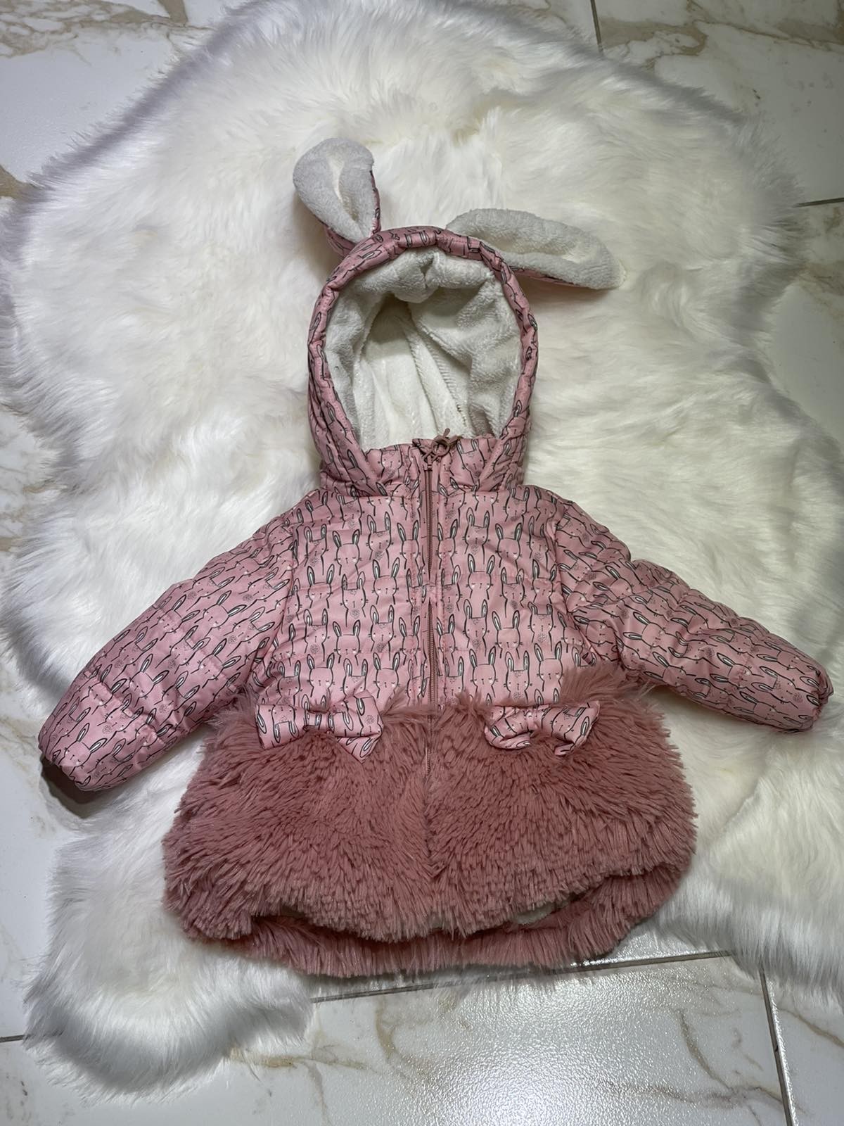 

Зимняя куртка с утеплителем для девочки Мидимод 74 см 9 месяцев розовая