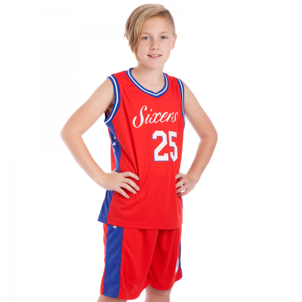 

Форма баскетбольная подростковая NB-Sport NBA SIXERS 25 BA-0904 S (6-8 лет) красный-синий (IN06301)