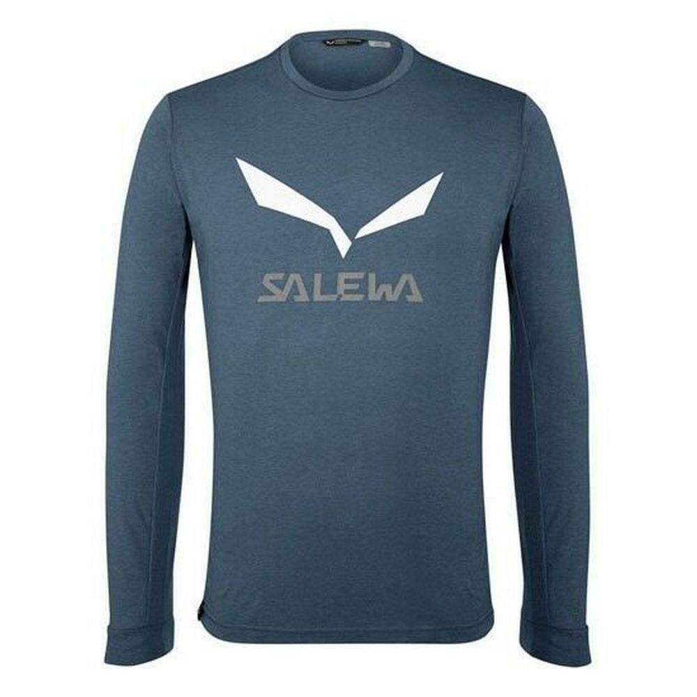 

Футболка Salewa Solidlogo Dry L/S Tee Mns L Темно-Синий
