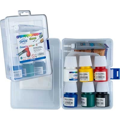 

Набор гуашевых красок 6 цветов (25мл) +кисти+палитра+2 краски 3D в пл. боксе, арт. 6013(60) 4-28