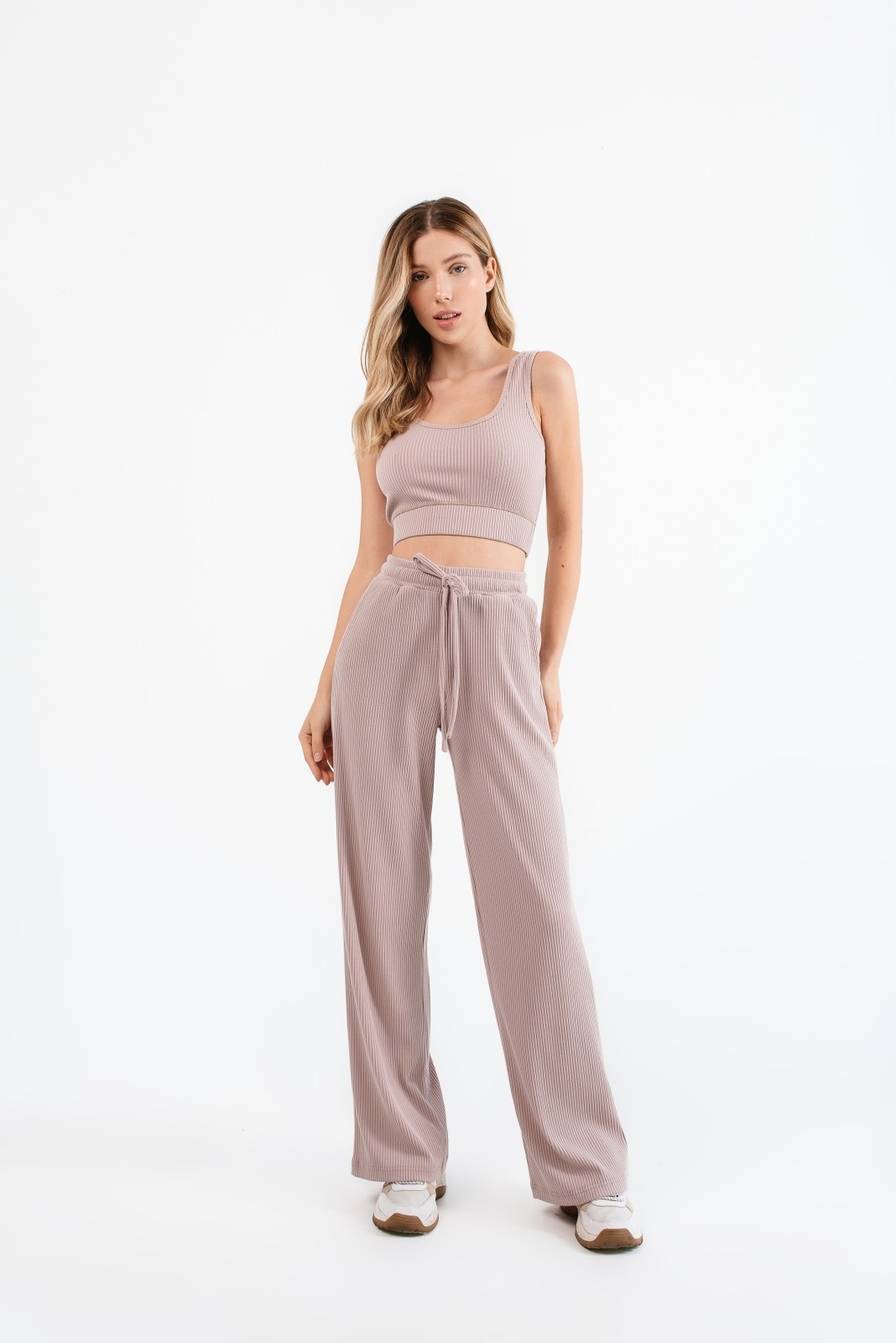 

Женский костюм штаны-палаццо с топом Dreha 1236-14  Темно-бежевый, Женский костюм штаны-палаццо с топом Dreha 1236-14 S Темно-бежевый