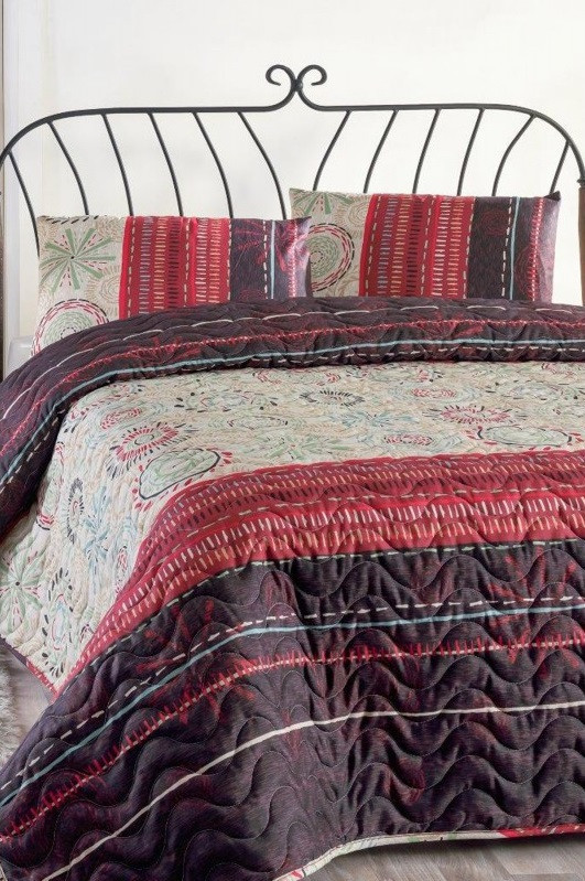 

Покрывало стеганное с наволочками 200*220 Eponj Home Aries фиолетовое